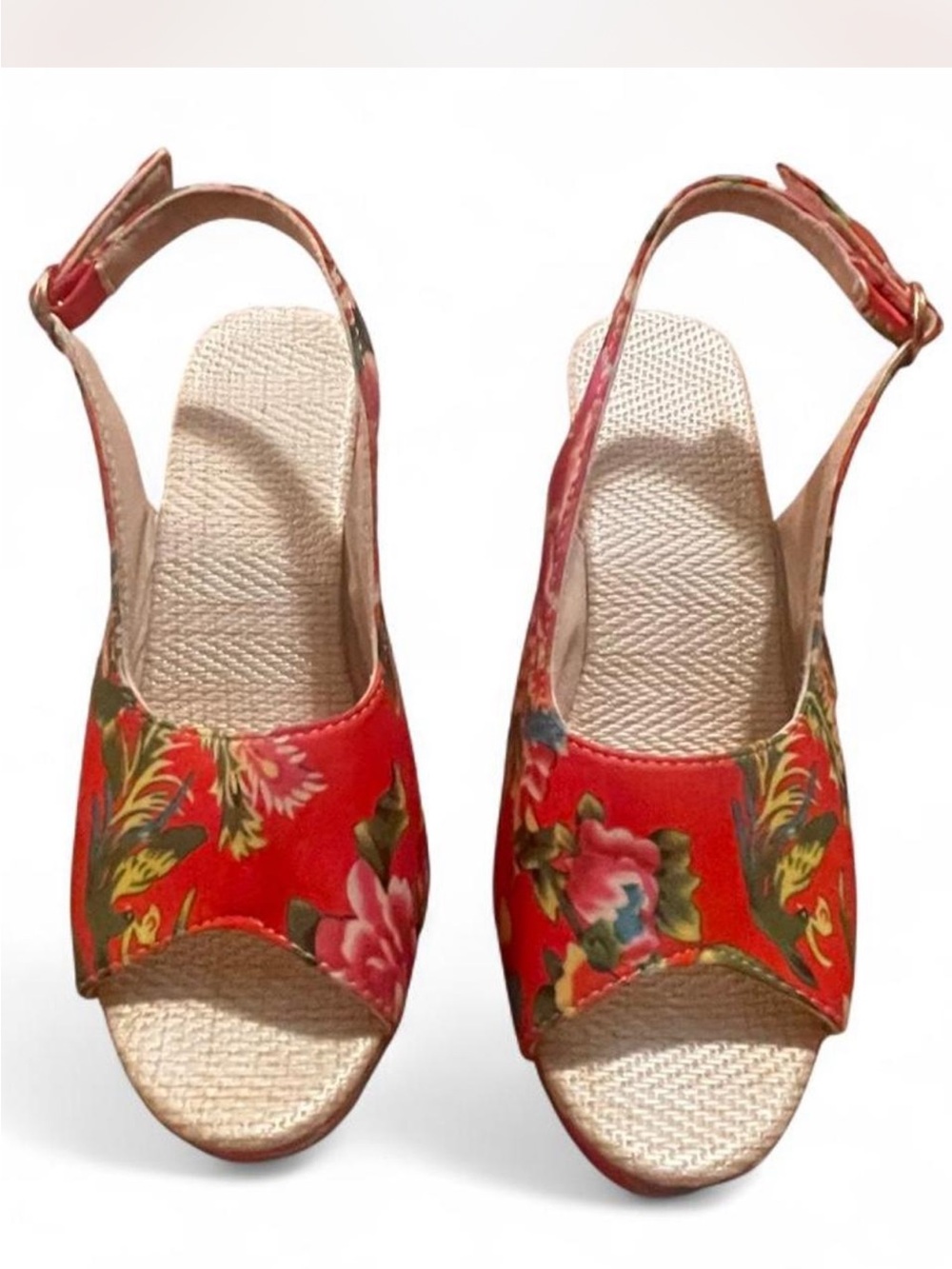 🌸 VIBRANT SUMMER FLORAL WEDGE SANDALS 🌸 Size: 37